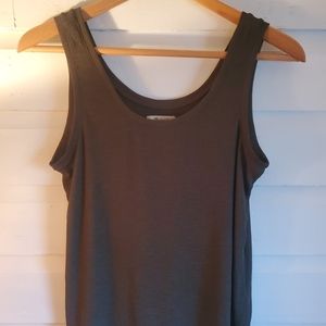 Madewell XS Hunter Green Ribbed Sleeveless Tank Classic